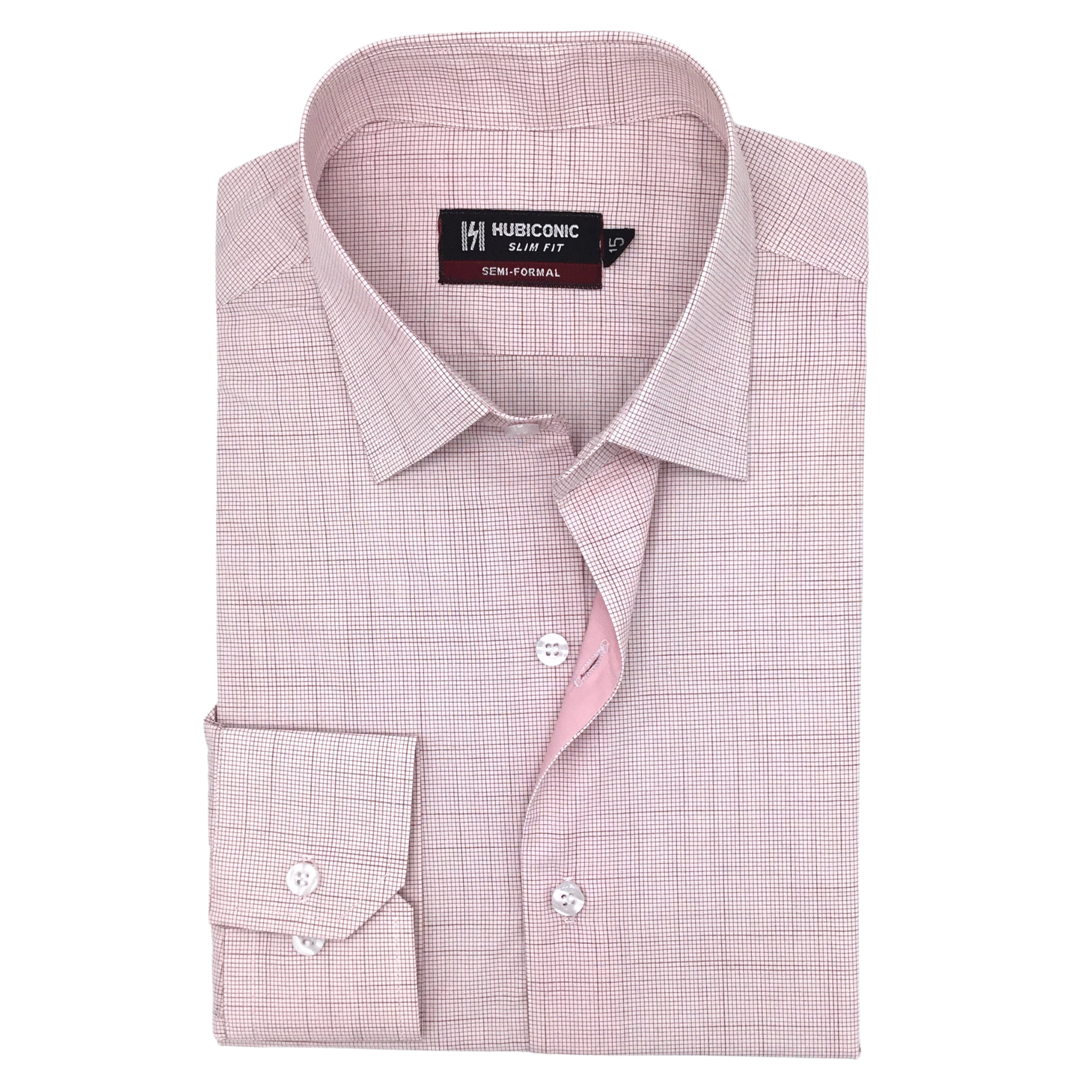 Blush Grid Men's Dress Shirt