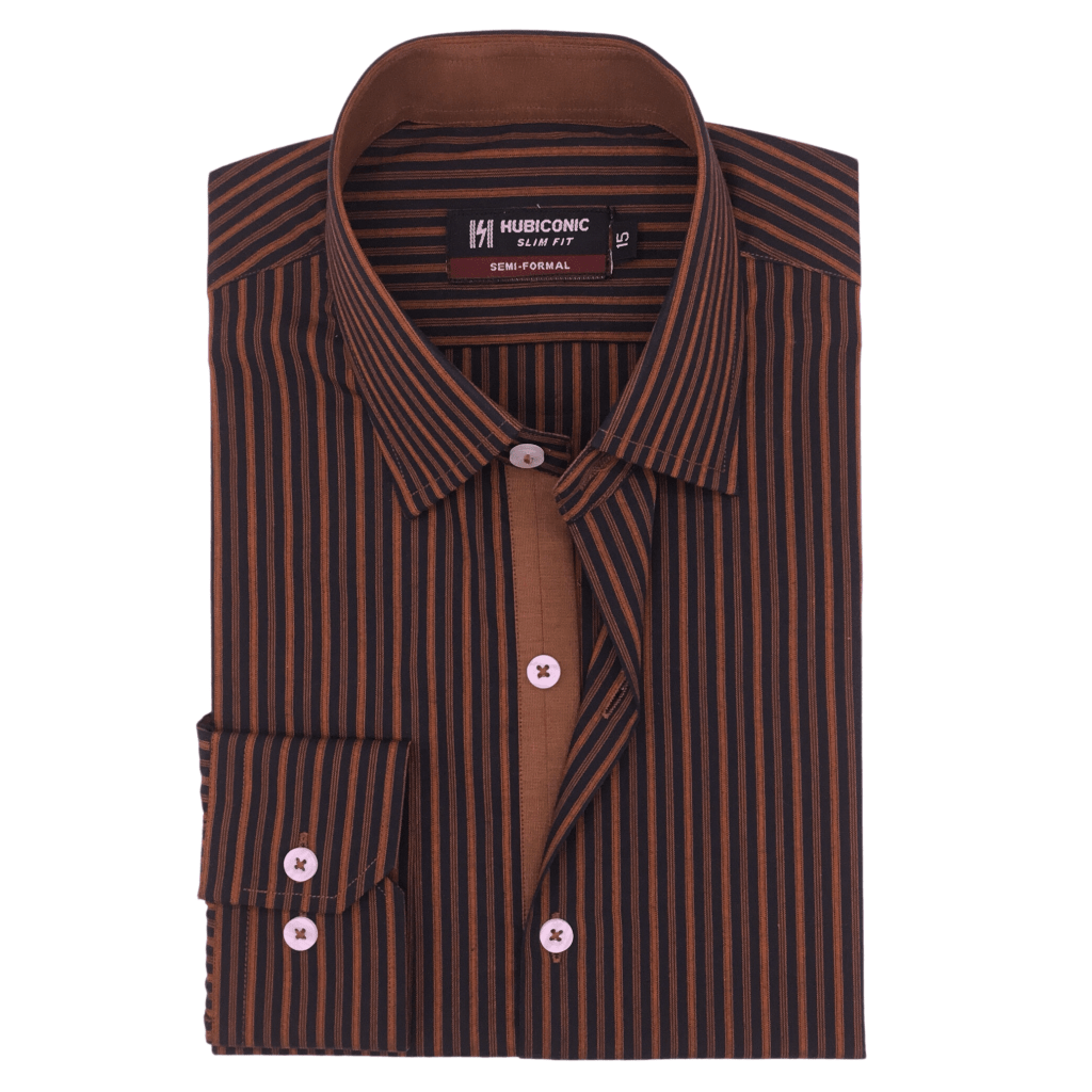 Men's Brown Dress Shirts - Timeless, Elegant, Essential - HUBICONIC